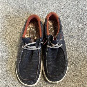 Hey Dude Men's Navy and Brown Casual Shoes Size 12